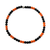 Boys Baseball Drip Necklace Ice Collection Necklace Rhinestone Bead Necklace Black Orange