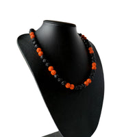 Boys Baseball Drip Necklace Ice Collection Necklace Rhinestone Bead Necklace Black Orange