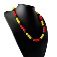 Mens Boys Baseball Bead Necklace Rhinestone Bling Baseball Drip Necklace Red Yellow Black