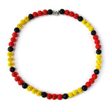 Mens Boys Baseball Bead Necklace Rhinestone Bling Baseball Drip Necklace Red Yellow Black